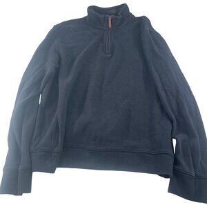 Lands End Men's Black 1/4 Zip Pullover Sweatshirt size L/T‎ 42-44